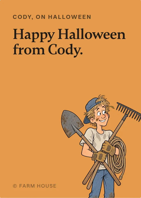 Cody halloween card: Happy Halloween from Cody.