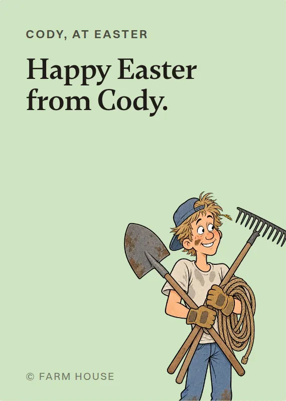 Cody easter card: Happy Easter from Cody.