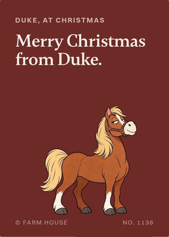 Duke christmas card: Merry Christmas from Duke.