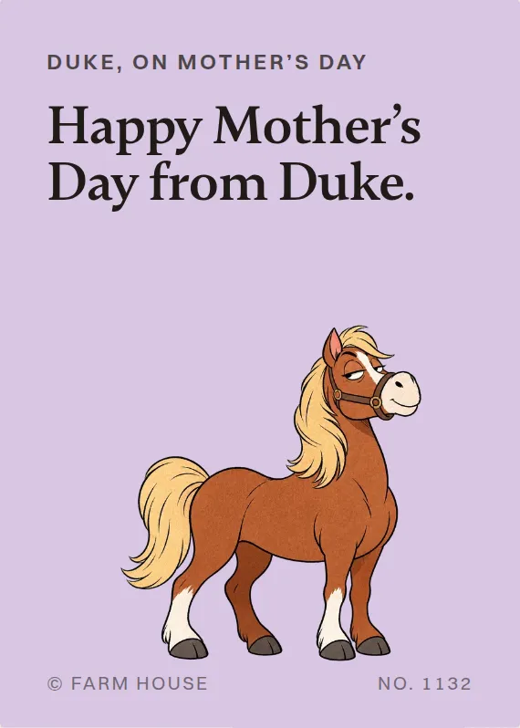 Duke mother’s day card: Happy Mother’s Day from Duke.