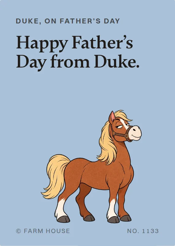 Duke father’s day card: Happy Father’s Day from Duke.