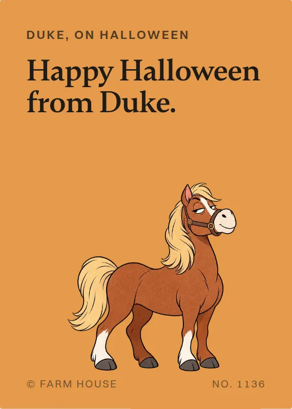 Duke halloween card: Happy Halloween from Duke.