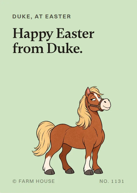 Duke easter card: Happy Easter from Duke.